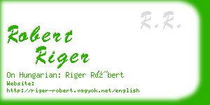 robert riger business card